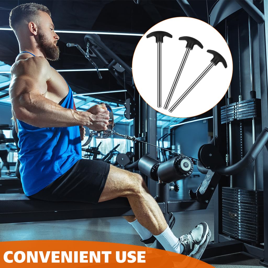 Proberos Weight Stack Selector Pin for Gym Machines featuring 6 in T Handle and 3 8 in Shaft | Hardened Carbon Steel Set of 3
