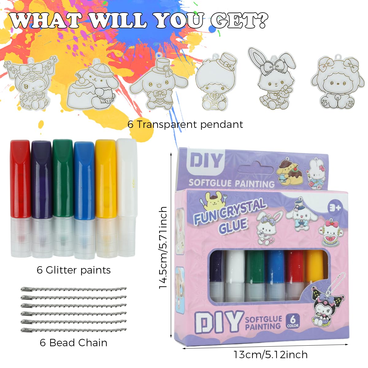 PATPAT DIY Glass Painting Kit for Kids & Adults with 6 Designs and Quick Dry Resin Glue