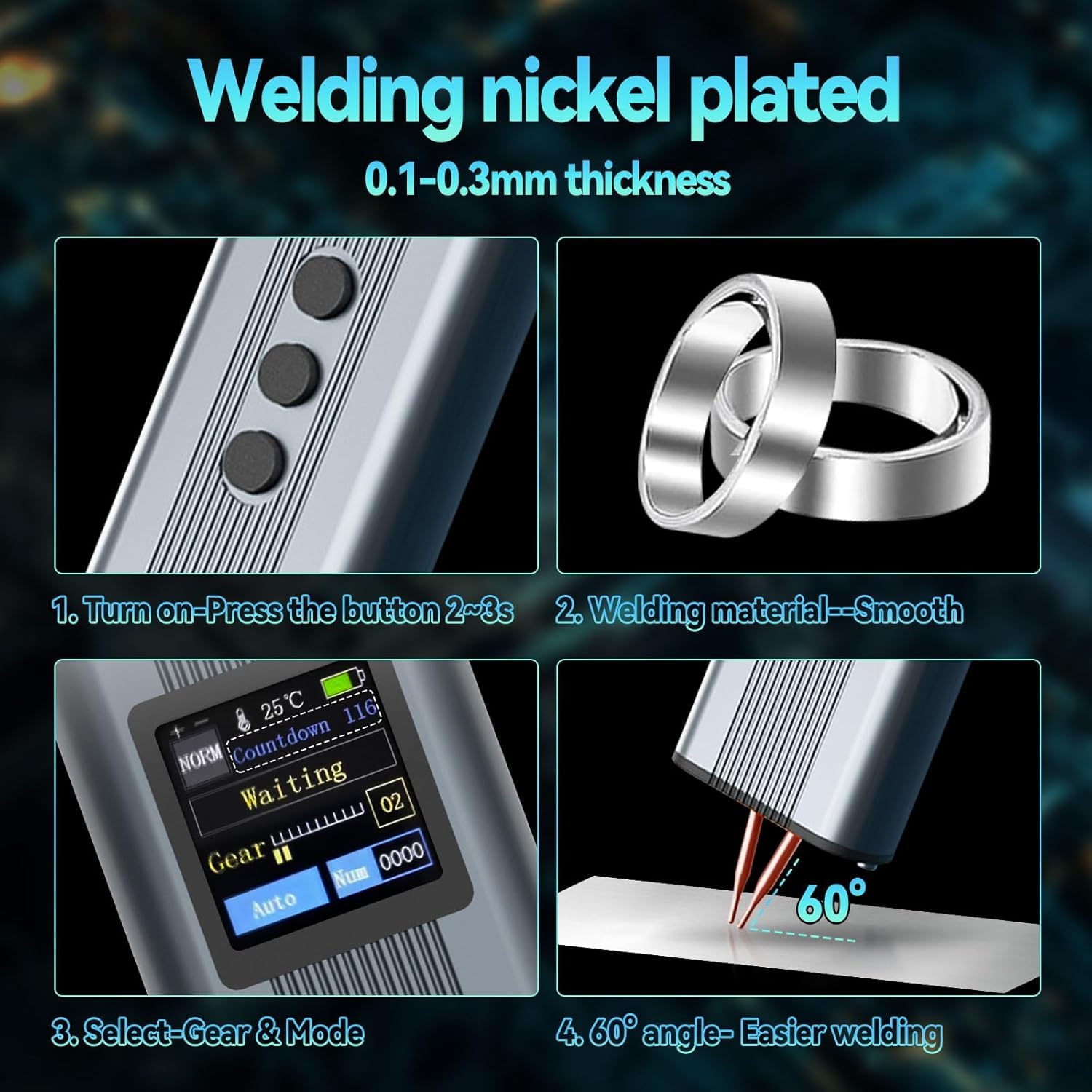 Serplex Spot Welder for Portable Welding Tasks with 11 Gears and LCD Display | 2200mAh USB Rechargeable Aluminum Alloy Machine