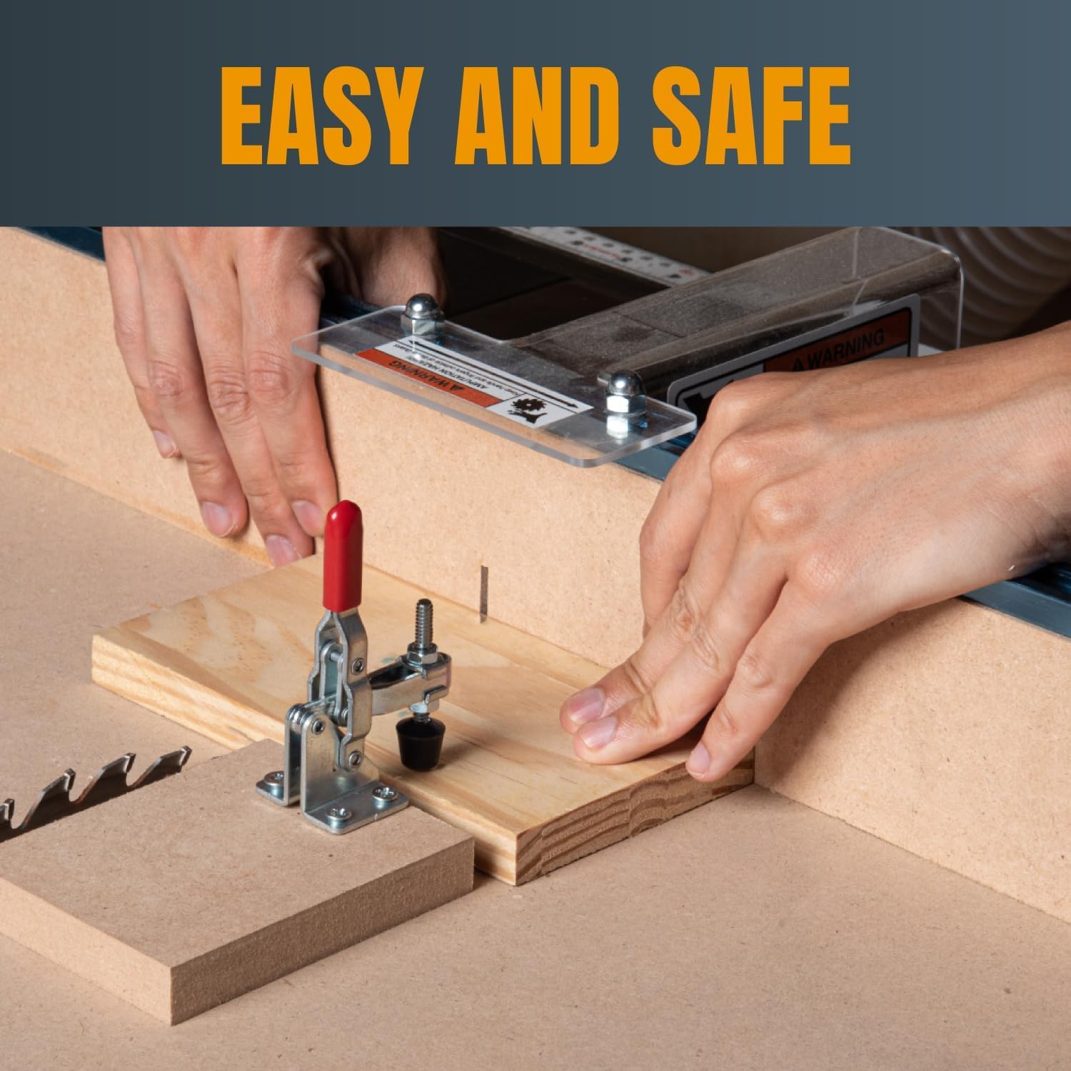 Serplex Toggle Clamps for Woodworking with Quick Release Mechanism 4 Pcs 60 lbs Capacity | Heavy Duty Steel Fixtures