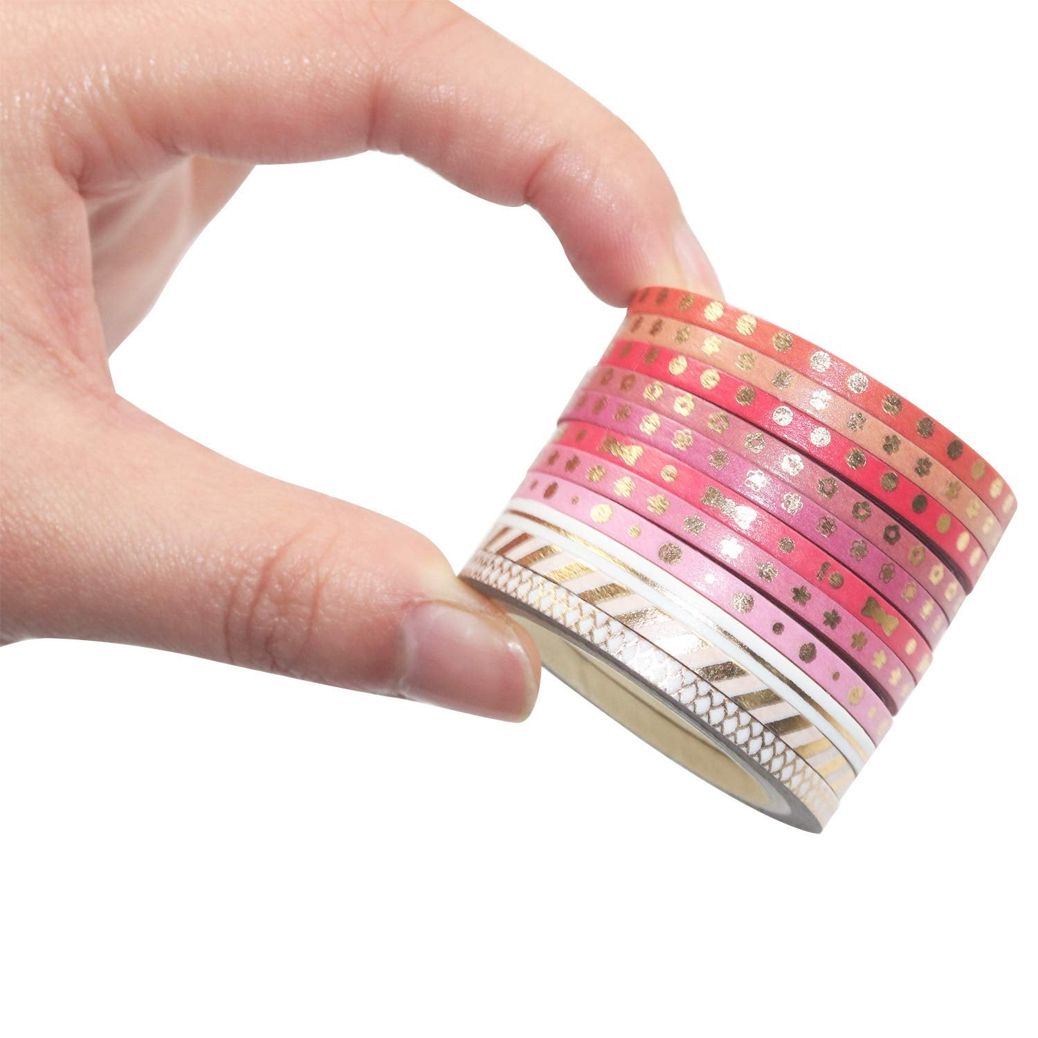 ELEPHANTBOAT Washi Tape for Scrapbooking and DIY Crafts featuring 24 Rolls 3mm x 5m | Soft Adhesive Paper