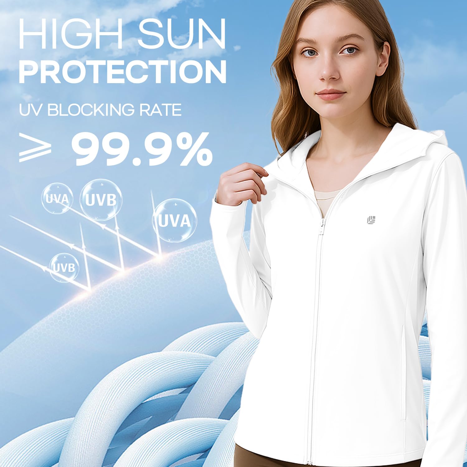 Venzina Women's UPF 50+ Lightweight Athletic Jacket for Outdoor Hiking featuring Cooling Full Zip Hoodie