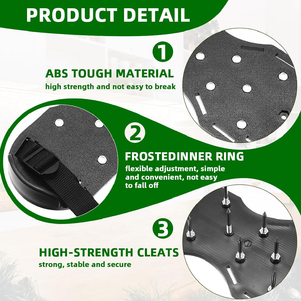 HASTHIP Lawn Aerator Shoes for Gardening with 1.65 in Metal Spikes and Dual Hook Straps