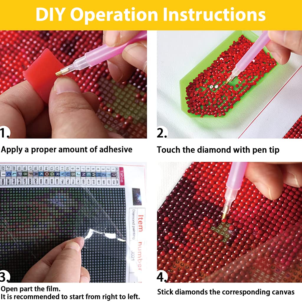 HASTHIP Diamond Painting Kit for DIY Crafts featuring 12x16 inch Flower Canvas | 3PCS Set