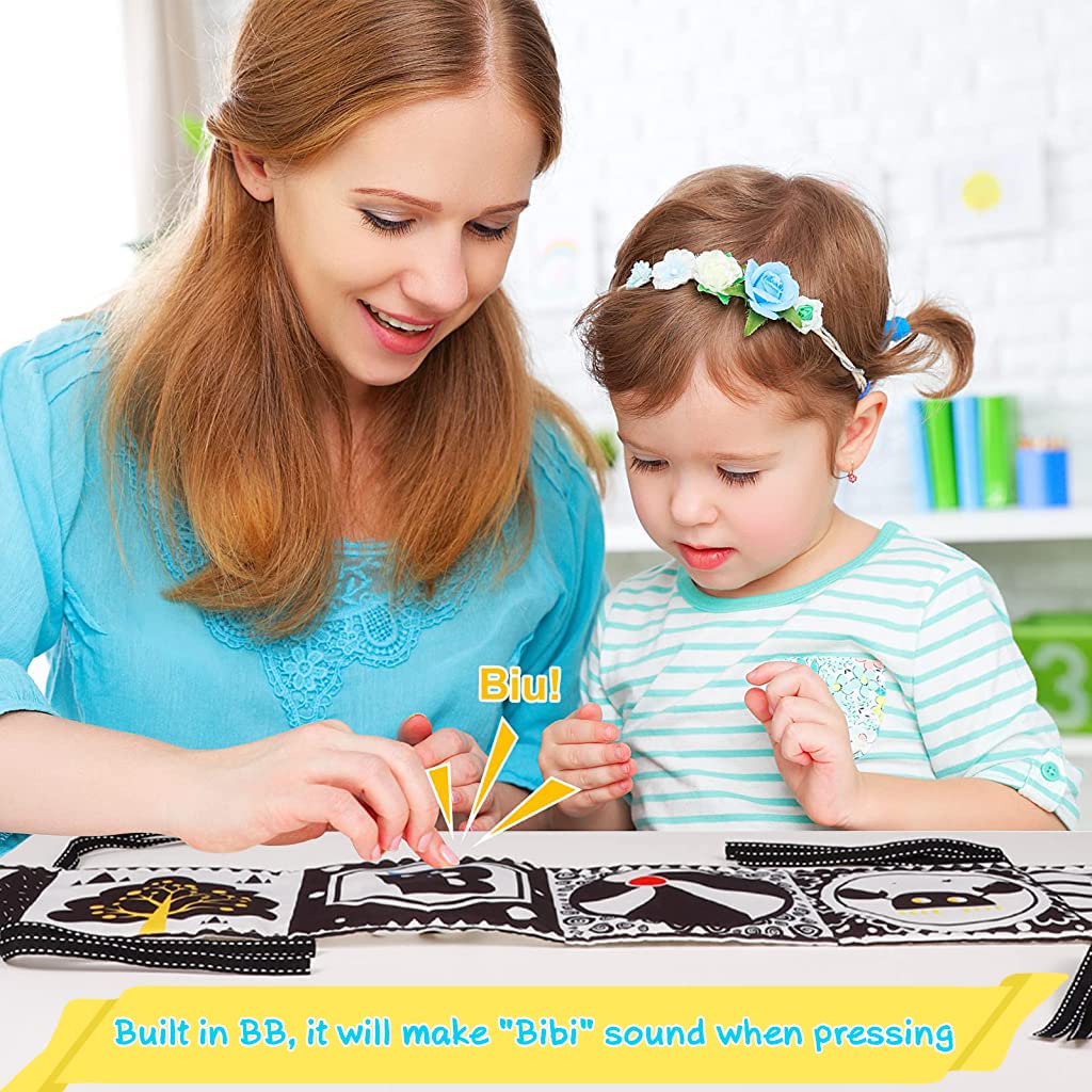 Baby Cloth Book for Early Learning with Soft Fabric Pages in White | Infant Toy