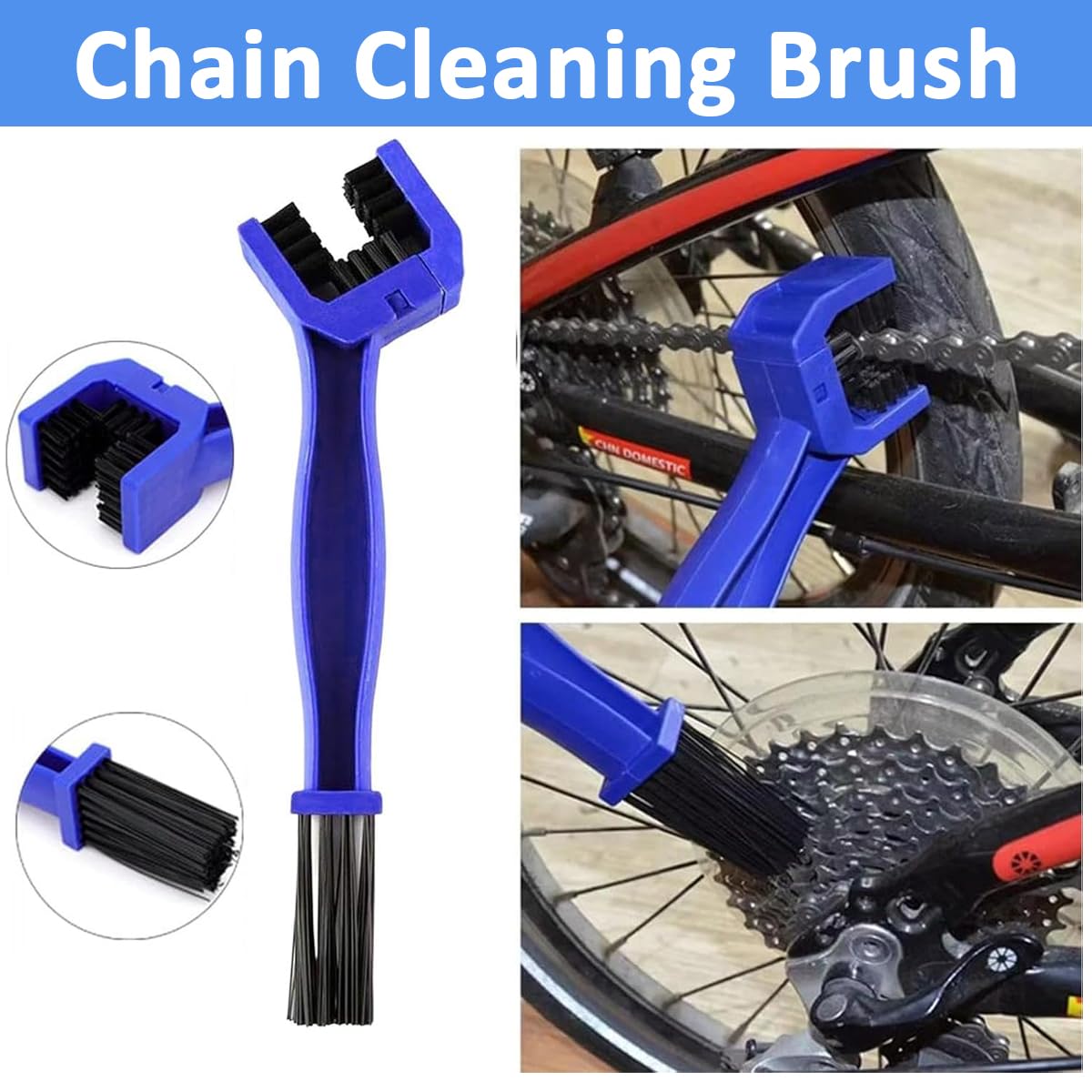 STHIRA® 4Pcs Bicycle Chain Maintenance Tools Bike Chain Cleaning Brushes Cleaning Tools Bike Chain Cleaning Brushes Remove Dirt and Grime  Multipurpose Bicycle Chain Lubricant Application Brush