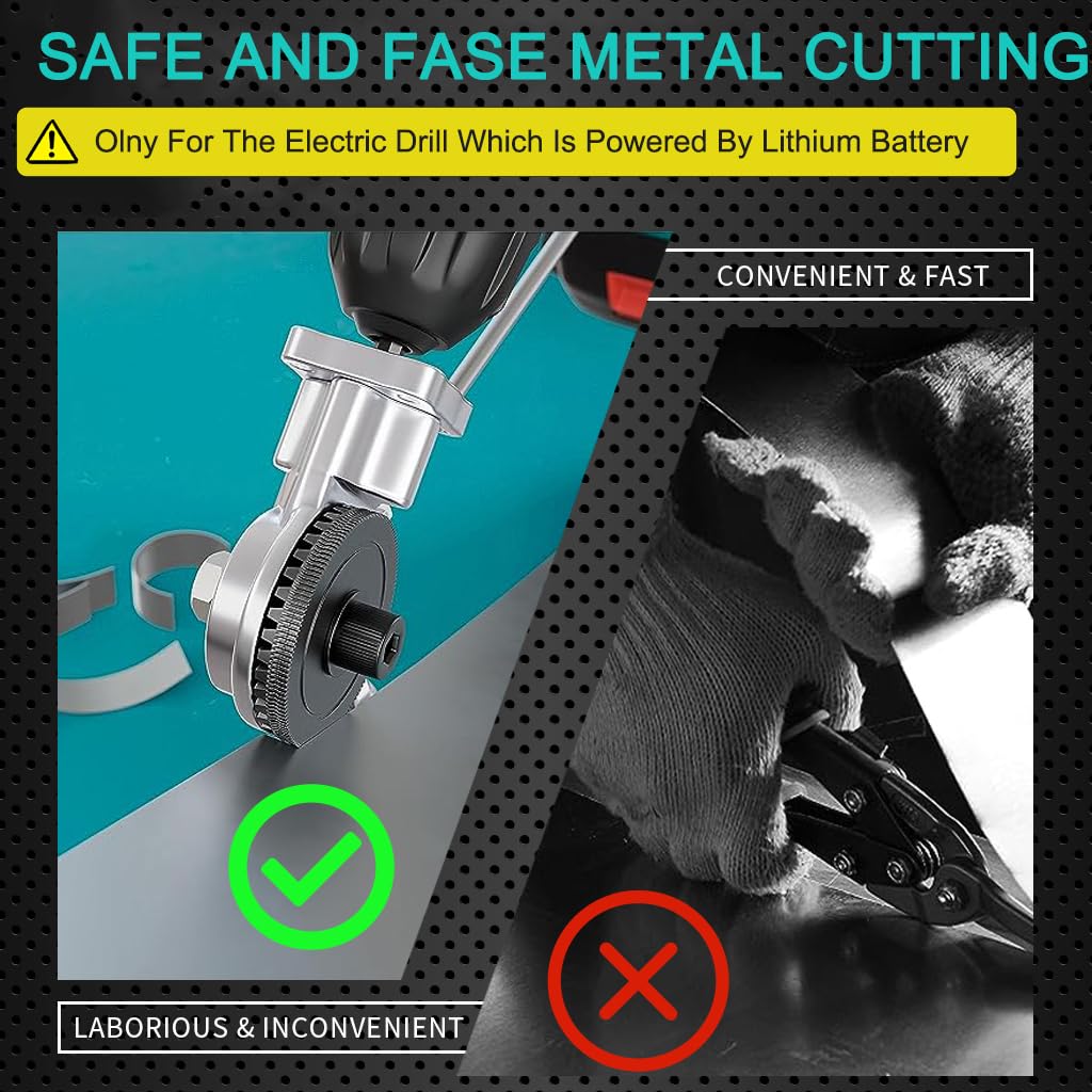 Serplex® Electric Drill Plate Cutter Attachment Metal Nibbler Drill Attachment Metal Cutter Sheet Drill Attachment for Metal Cutting Electric Drill Shears Attachment Cutter Nibbler (No Electric Drill)