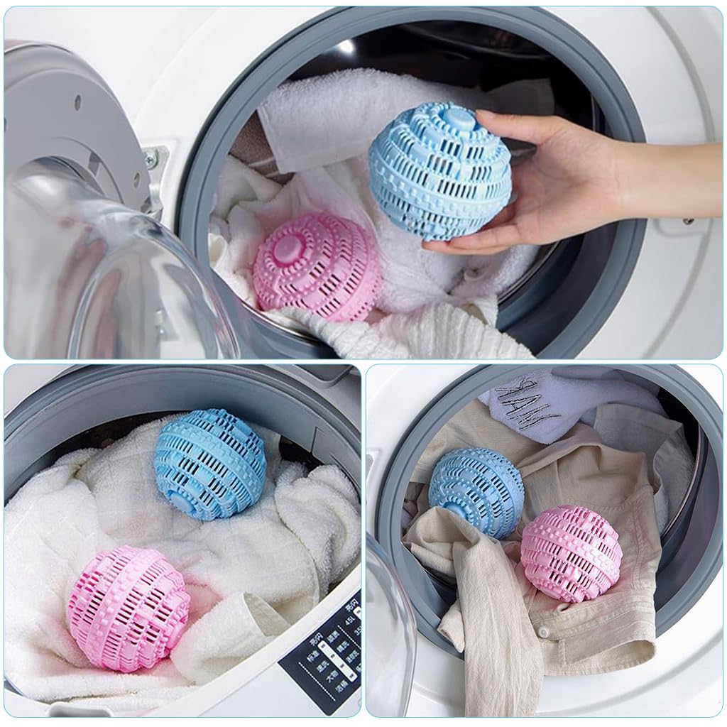 HASTHIP Laundry Balls for Washing Machine with Fragrance Ceramic Particles and TPR Material | 2 Pcs Reusable Eco-Friendly Design for 2000 Washings