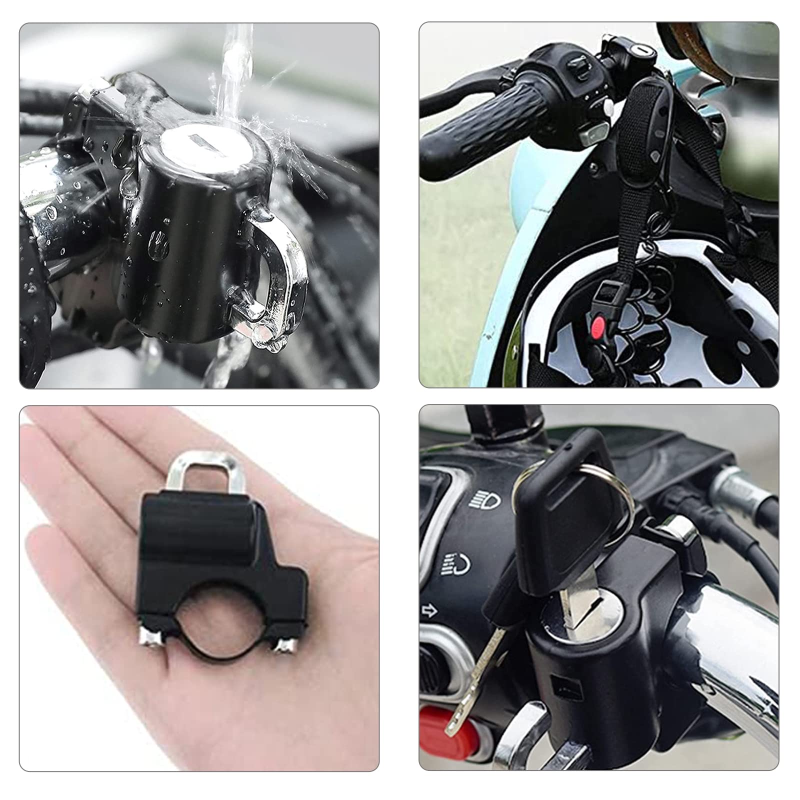 ZIBUYU Helmet Lock for Motorcycles with Rust Resistant Aluminum Alloy Build | Fits 22–24mm Handlebars 2PCS