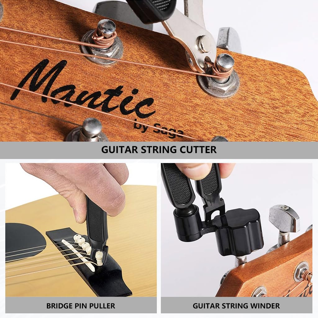 HASTHIP Guitar Repair Tool Kit for Setup and Maintenance with 25 in 1 Tools | Includes Fret Ruler and Files