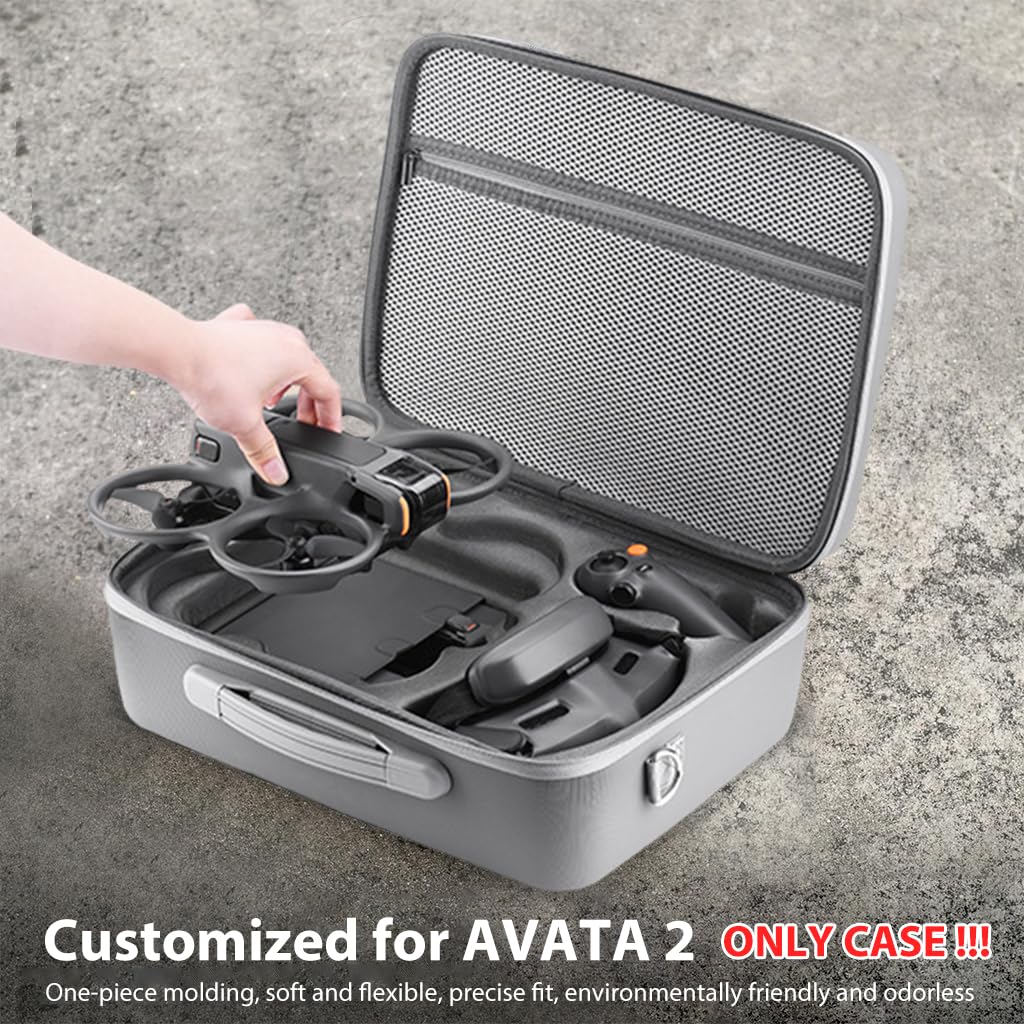 ZORBES Carrying Case for DJI Avata 2 with Waterproof PU Hard Shell and EVA Lining | Travel Storage Bag