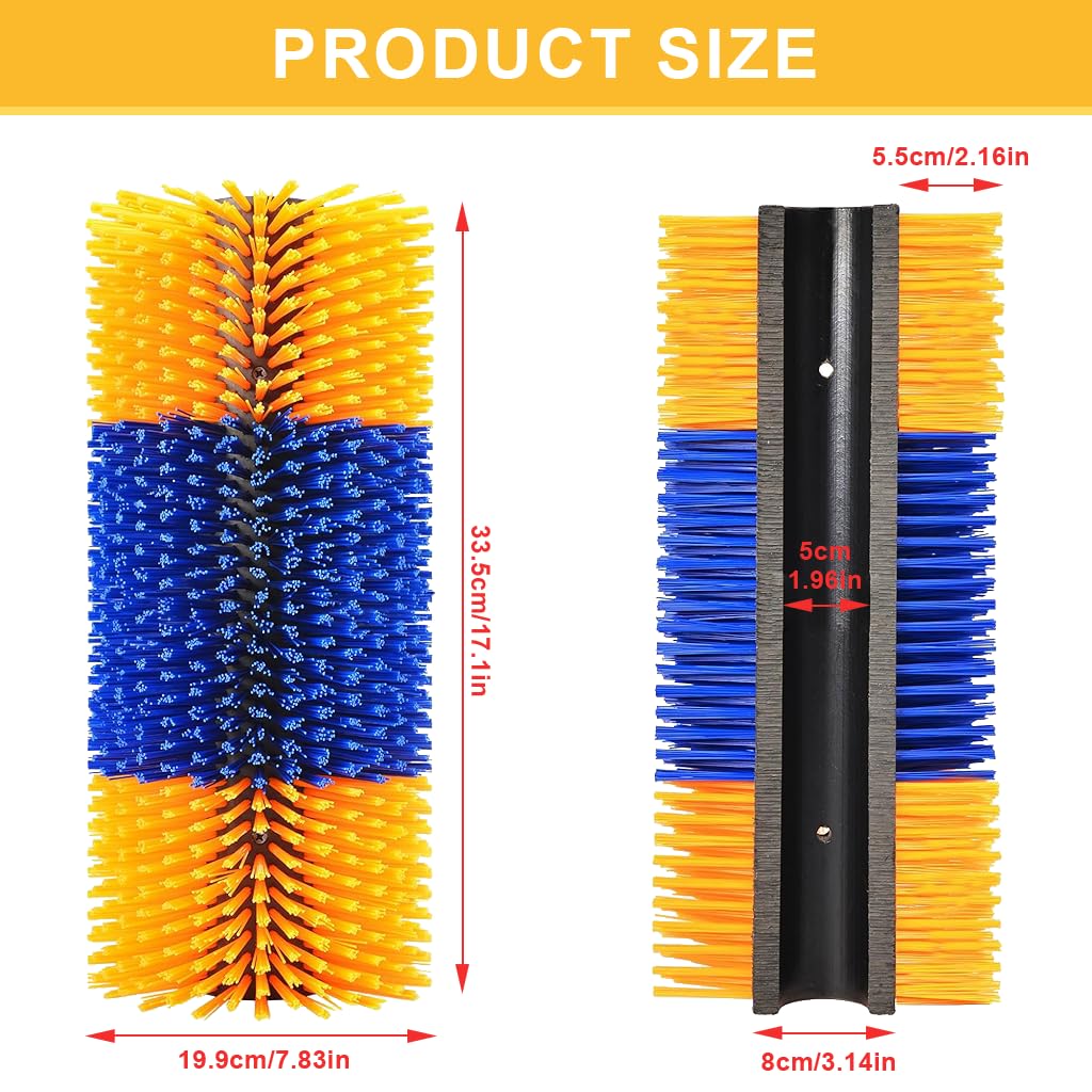 HASTHIP Livestock Scratch Brush for Cattle Horses and Sheep with Nylon Bristles | Barn-Mounted Grooming Tool