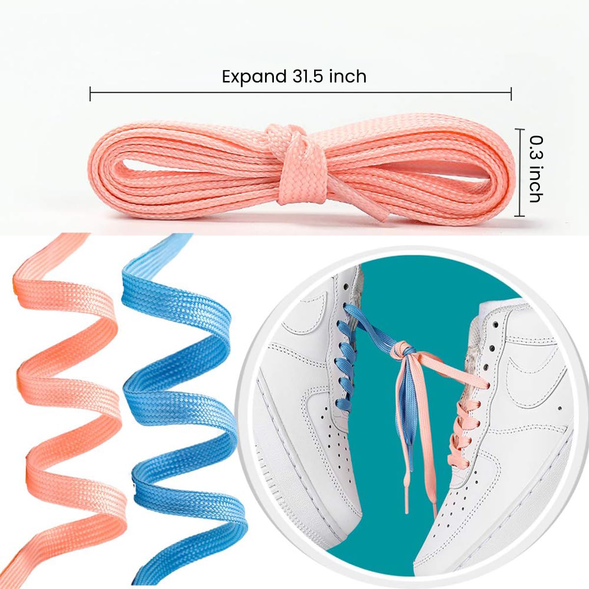 Venzina Luminous Shoelaces for Night Running featuring 3.3 ft Glow Design | 5 Color Set