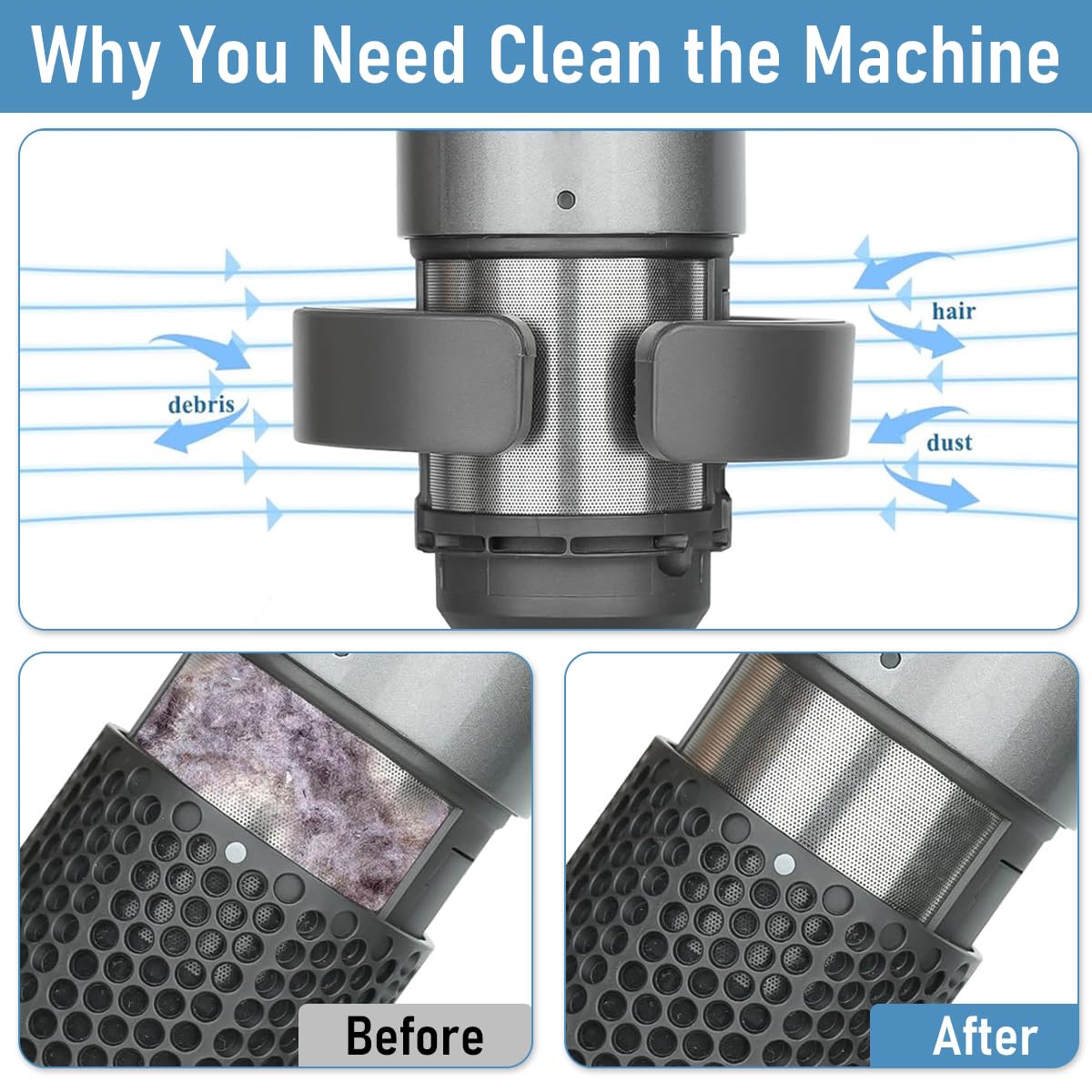 MAYCREATE Filter Cleaning Brush for Dyson Airwrap HS01 HS05 | 2PCS Easy Maintenance Tool