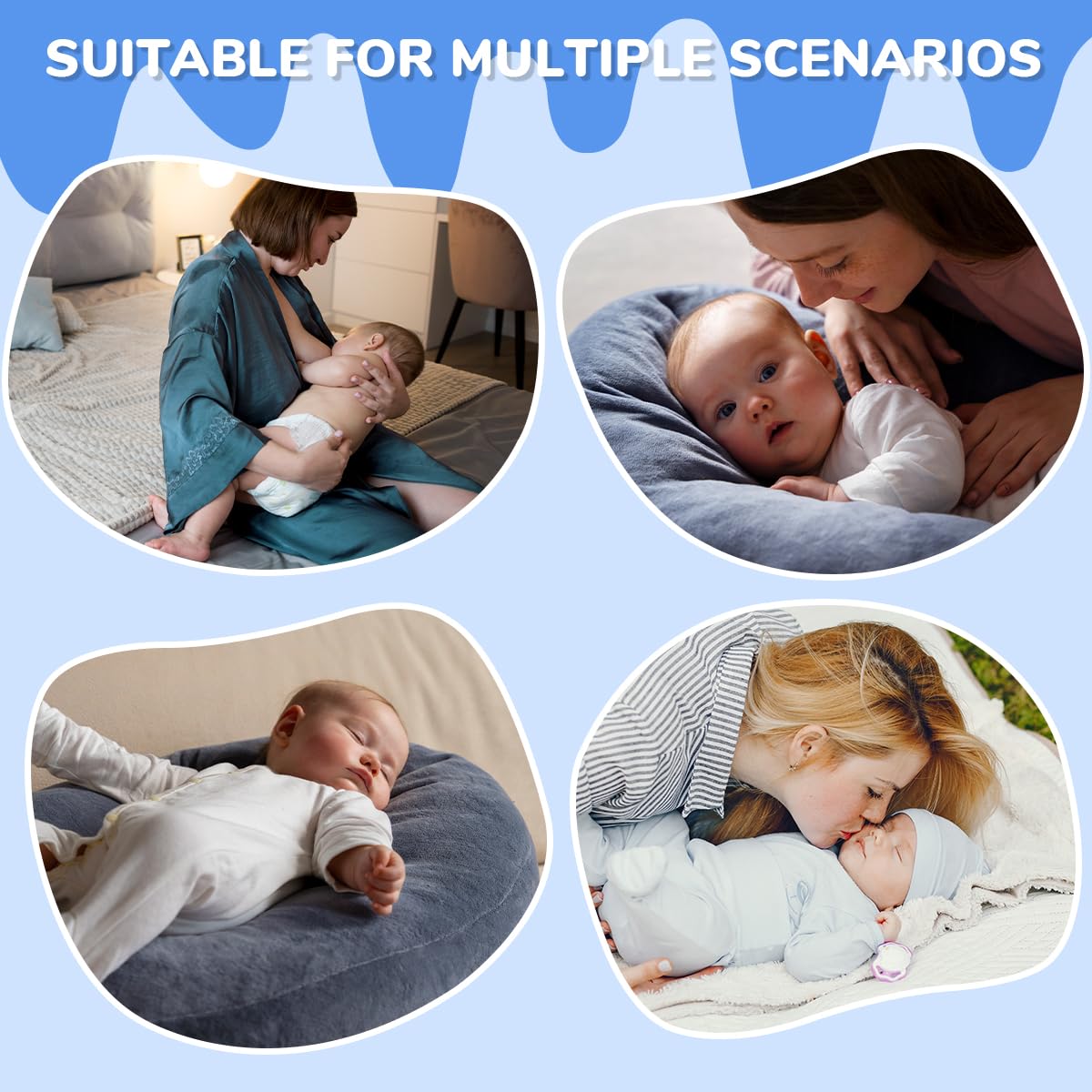 SNOWIE SOFT Nursing Elbow Pillow for Breastfeeding and Bottle Feeding 25x23cm | Breathable Cotton Cartoon Design