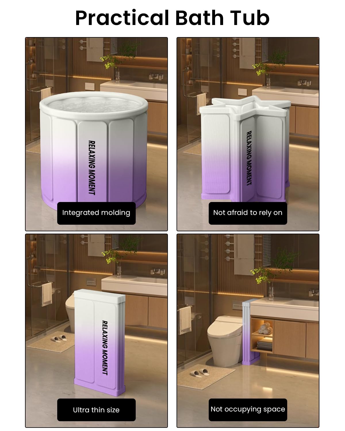 HANNEA Bath Tub for Spa and Cold Therapy with 27.6 in Diameter Design | Multi Layer PVC Portable Soaking Bucket