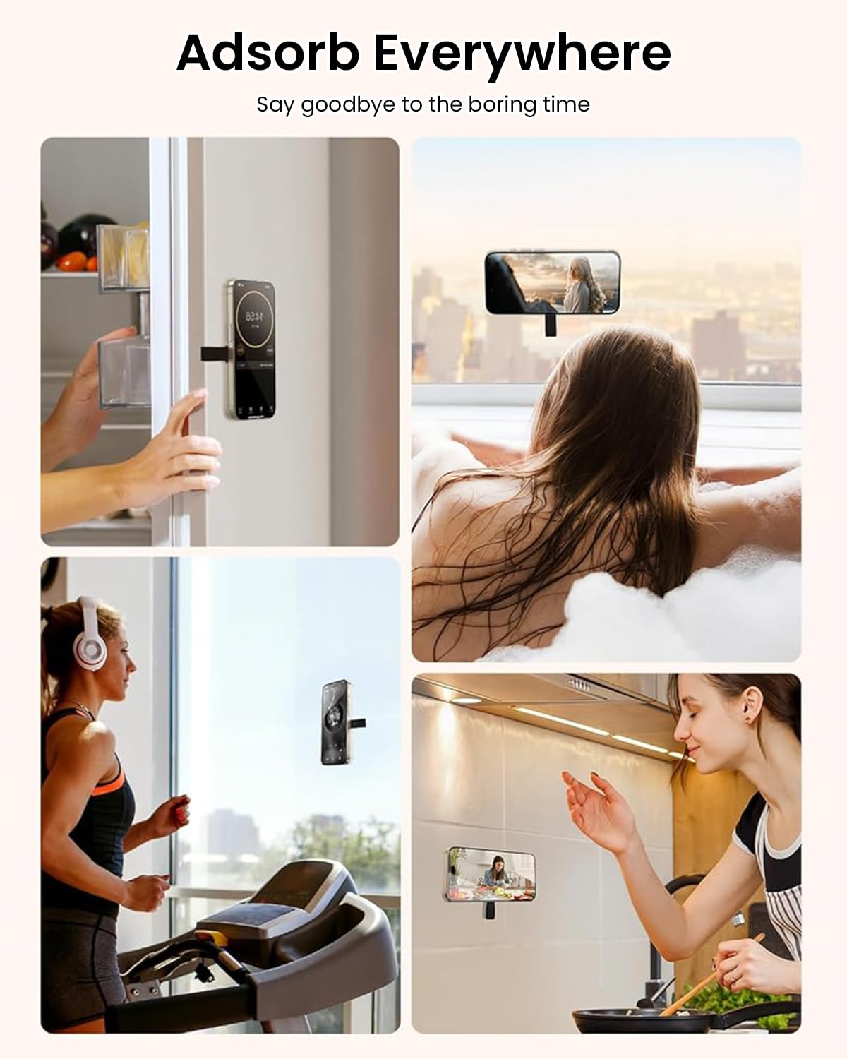 ZORBES Phone Grip Removable Magnetic Phone Grip Suction Cup Multi-purpose Suction Cup Wall Phone Holder Free Attachment Wall Magnetic Suction Cup Phone Holder Magnetic Phone Grip for iPhone 15/14/13