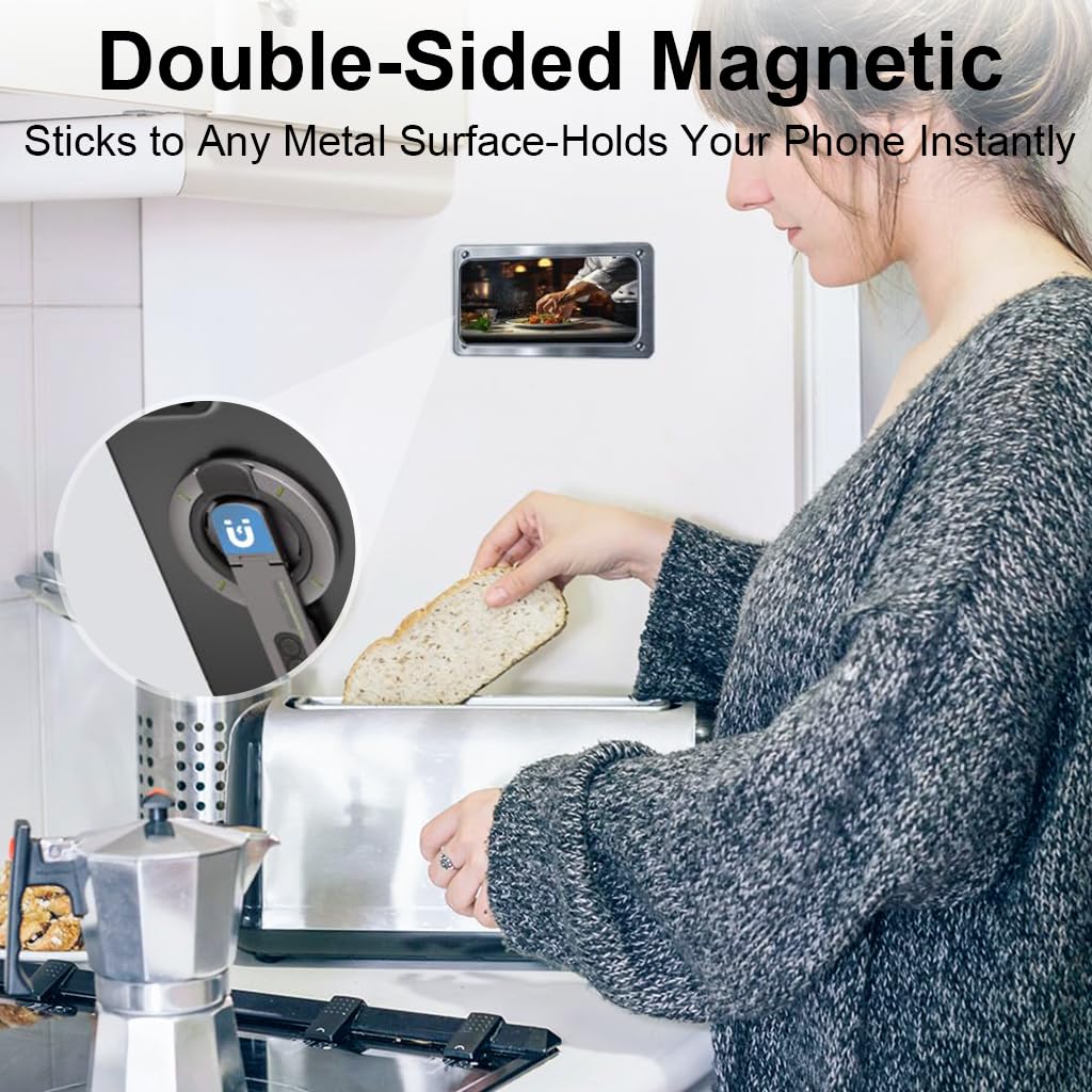 ZORBES MagSafe Phone Grip Stand with 360° Rotation and Double Magnetic Hold | Soft Silicone Fidget Ring