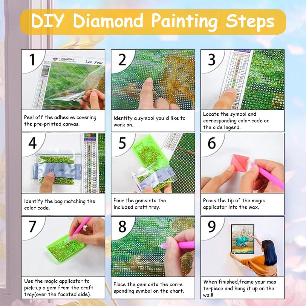 HASTHIP Diamond Painting Kit for Home Decoration featuring Mickey Mouse 12x16 inch Canvas | Gift for Adults and Kids