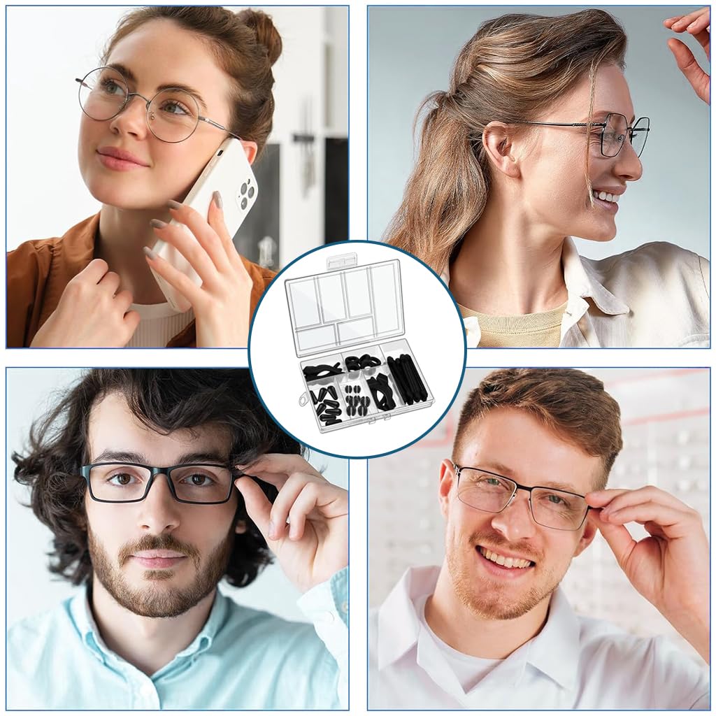 MAYCREATE Eyeglass Nose Pads Kit for Glasses Repair with Screwdriver and Tweezers 60 Pairs