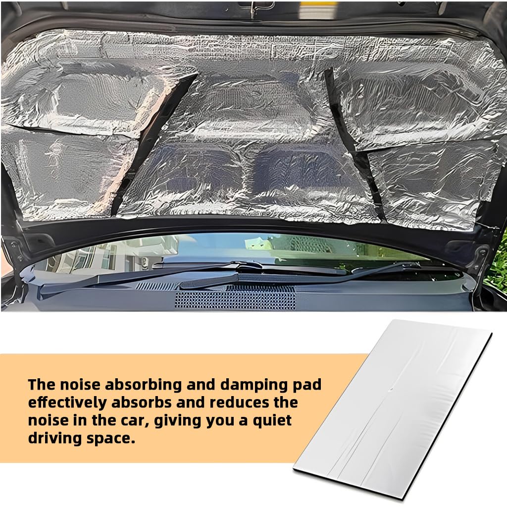 STHIRA Noise Dampening Mats for Cars with 5mm Foil Foam and Self-Adhesive Backing | 5pcs 50x30cm Trim-to-Fit Sound Insulation Sheets
