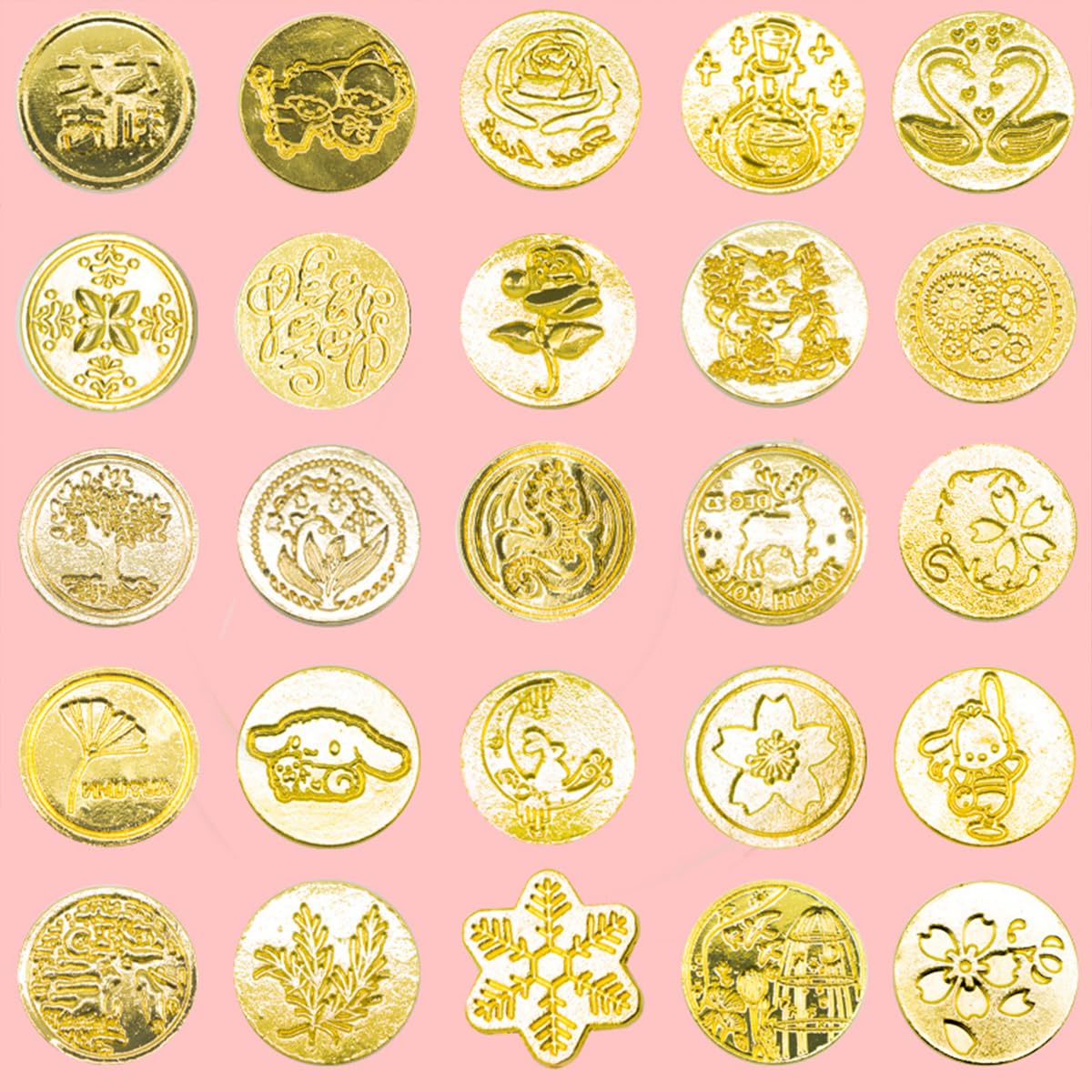 HASTHIP Wax Seal Stamp Kit for Gift Sealing with 400 Beads and 6 Pattern Stamps | Multicolor Wax Set