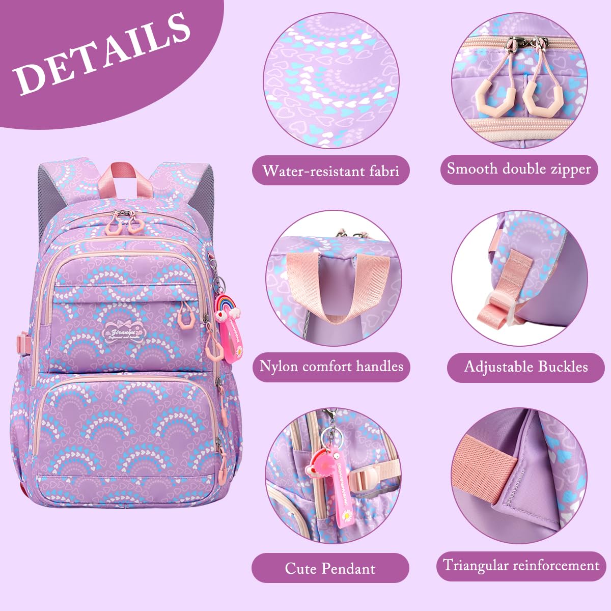 PALAY School Bag for Women with 14 Inch Laptop Compartment and Multi Pocket Design | Waterproof Oxford Backpack Set