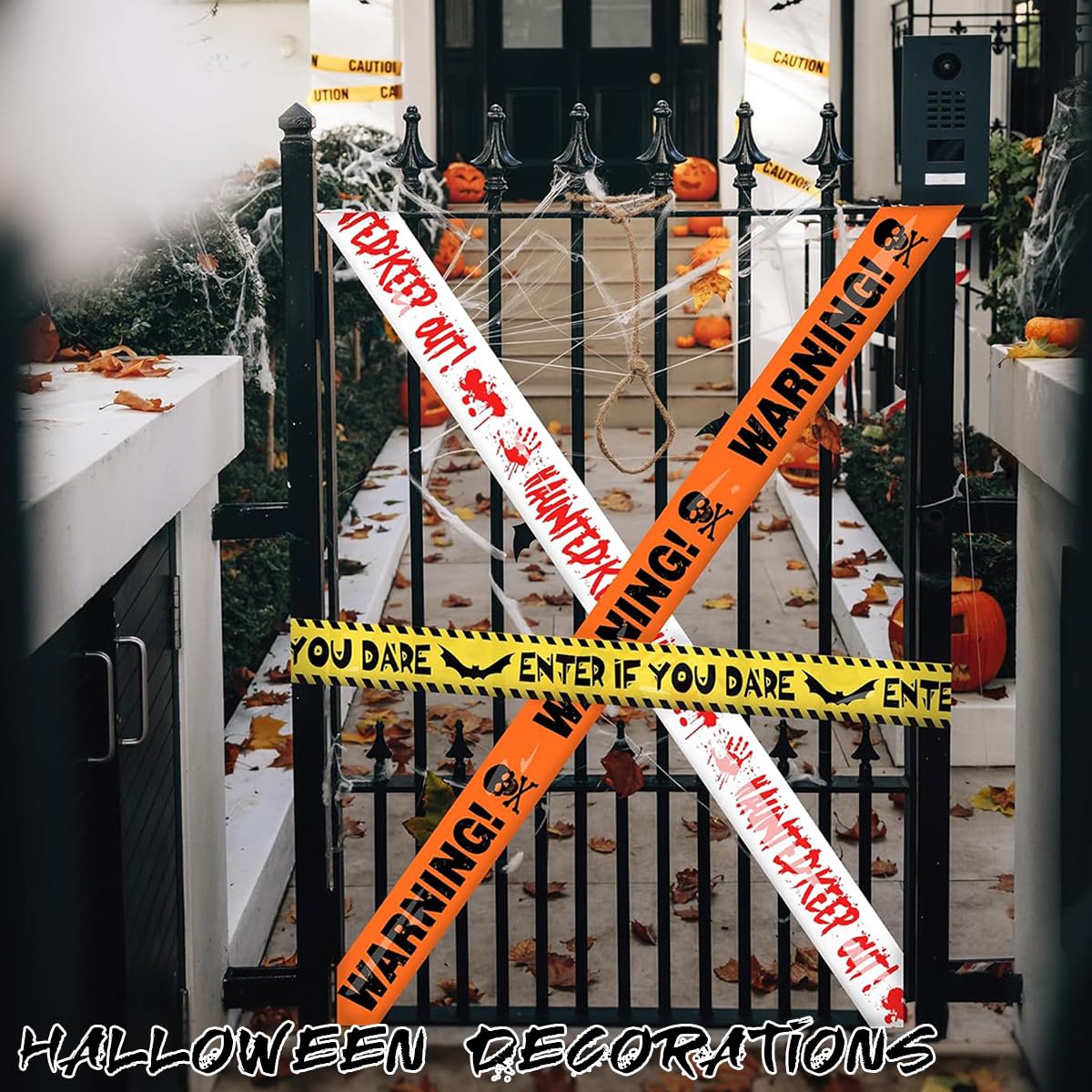 PATPAT Halloween Caution Tape for Haunted Party Decoration with 3 Designs and 27m Length | Non-Adhesive Warning Rolls for Door Window and Stair Decor
