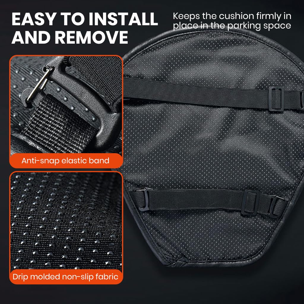 STHIRA Bike Seat Cushion for Long Rides featuring 3D Grooved Gel Pad 38x35cm | Breathable Cover