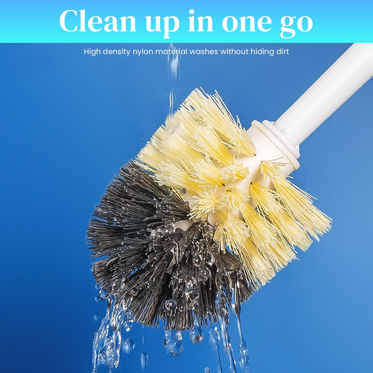 HASTHIP Toilet Cleaning Brush for Bathroom Deep Cleaning with Drip Holder and Nylon Bristles | Grey Plastic Scrubber