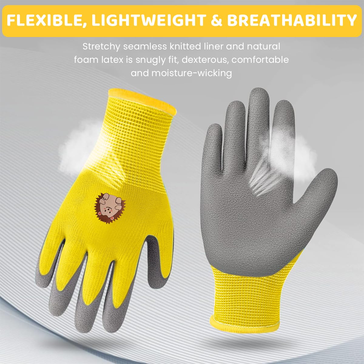 Serplex Kids Gardening Gloves for Ages 3–5 with Rubber Coating and Soft Breathable Lining