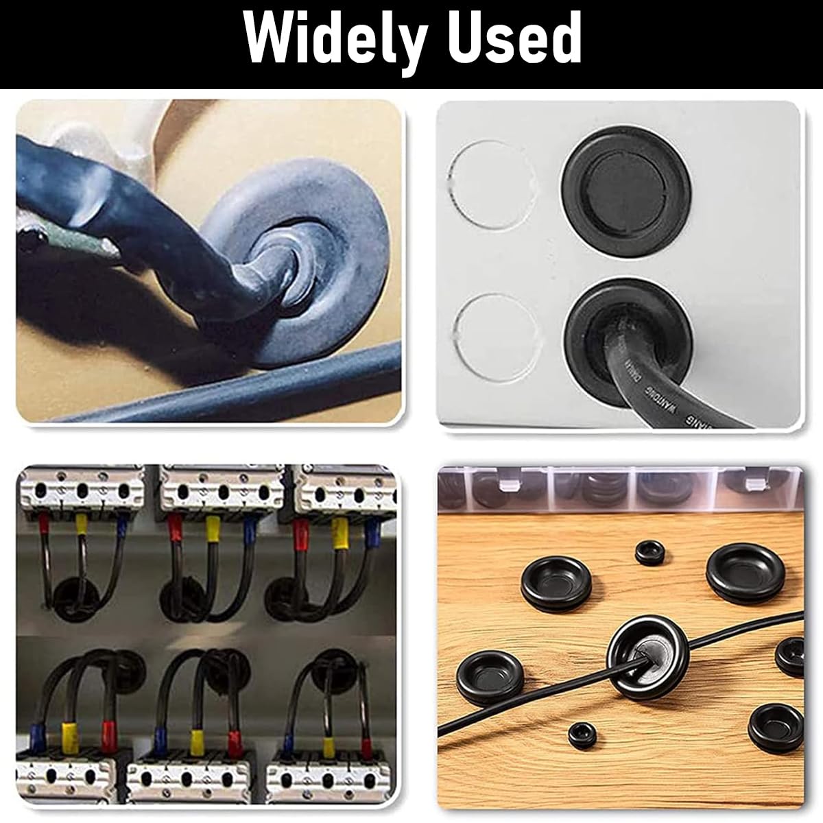 Serplex Rubber Grommet Firewall Plug Kit 170 pcs with 7 Sizes for Wire and Plumbing | Flexible Closed Hole Rings Featuring Organized Storage Box