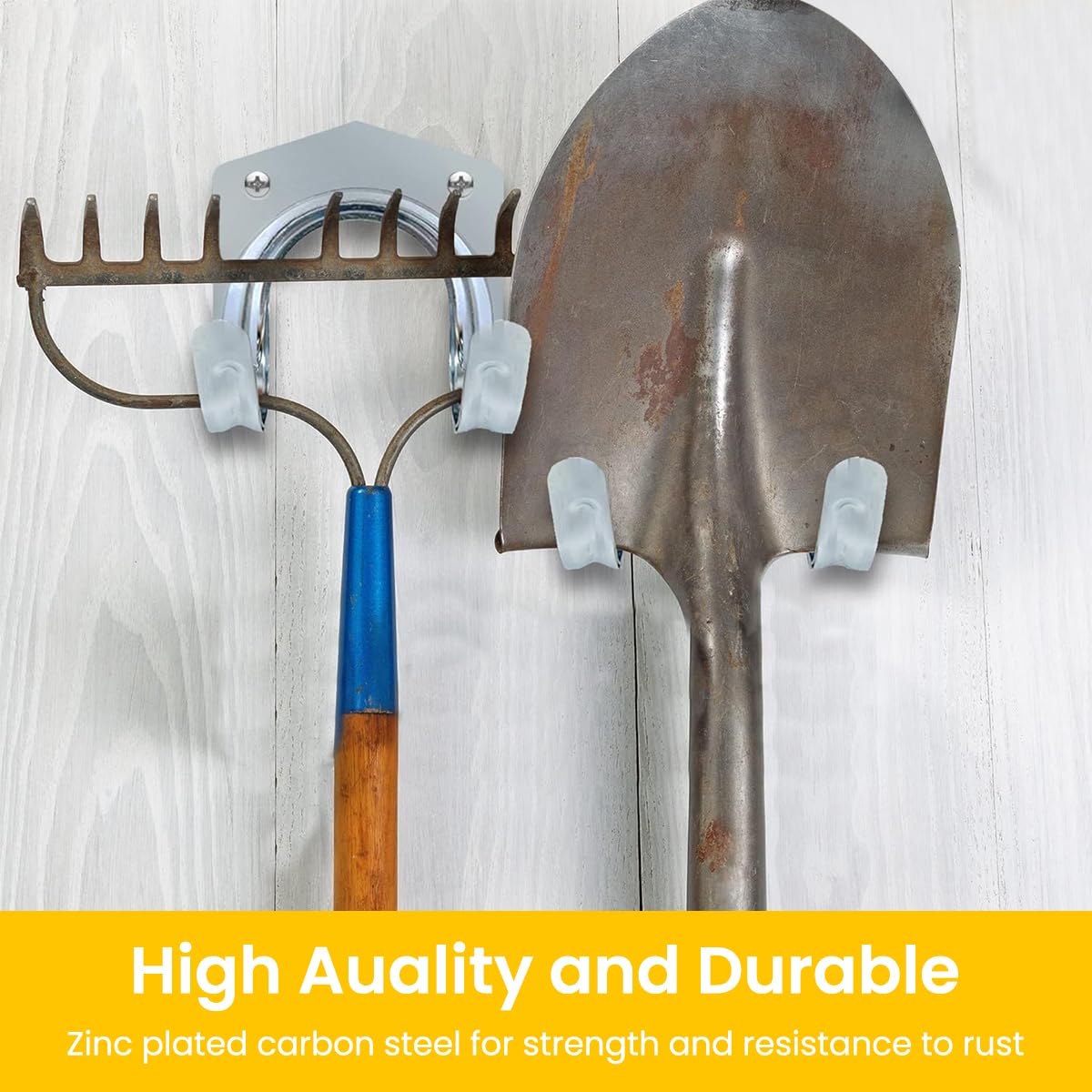 Serplex Wall Hooks for Garage and Kitchen with Dual Hook Design and 10Pcs Metal Set | Includes Screws and Anchors