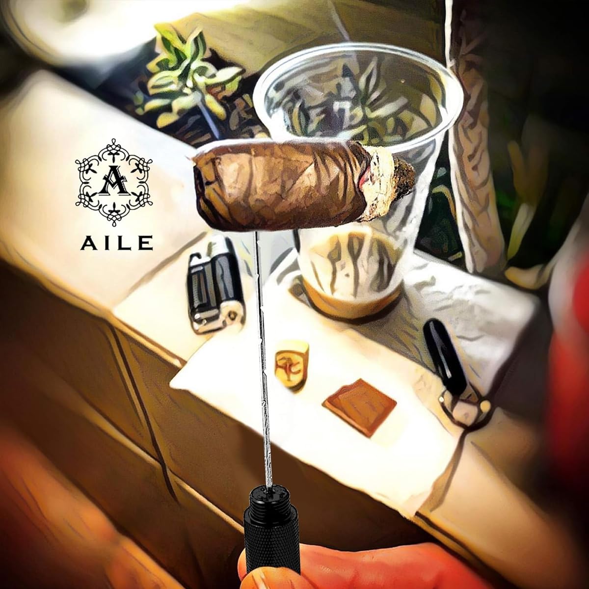 Climberty Cigar Punch Tool Set for Enthusiasts with 8mm Punch and Twin Nubber | Black