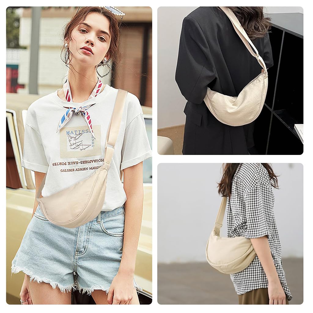 Zibuyu Crescent Bag for Daily Use with 12x3.5x6.5 in Capacity featuring Adjustable Strap & Waterproof Nylon Design