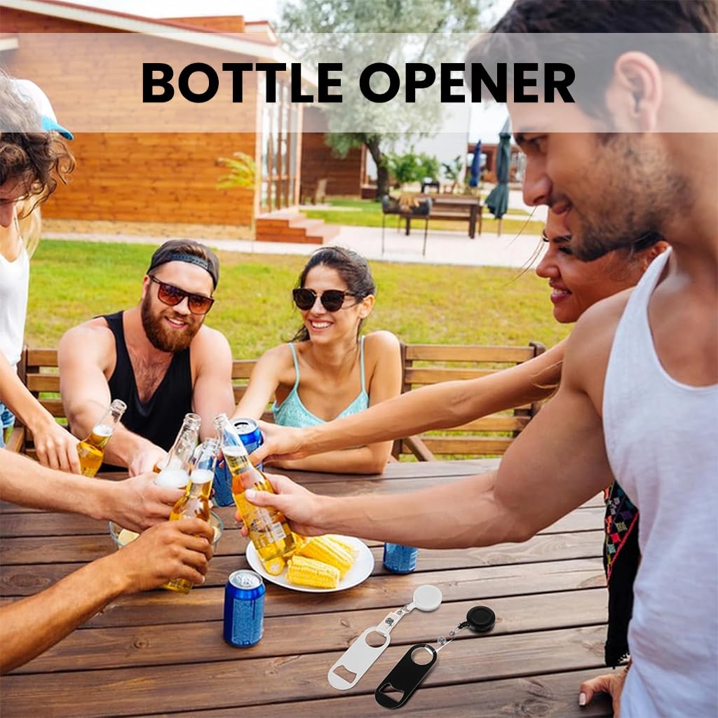 Supvox Bottle Openers for Travel and Camping with Telescopic Design and Belt Clip | Pack of 4 Stainless Steel