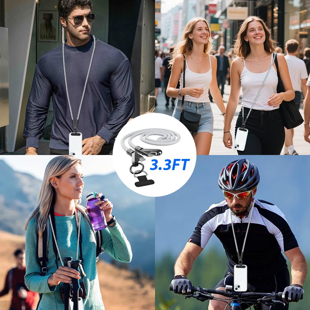 Verilux Type C to C Cable for Fast Charging with Convertible Neck Strap 3.3ft Nylon Braided