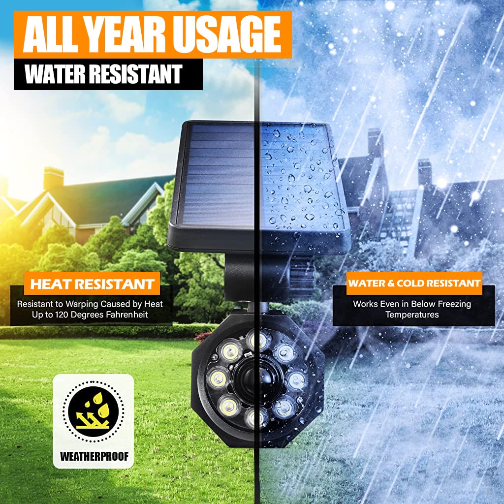 ELEPHANTBOAT Solar Light Outdoor for Garden Patio and Driveway with 1800mAh Battery featuring PIR Motion Sensor | IP65 Waterproof 800 Lumens