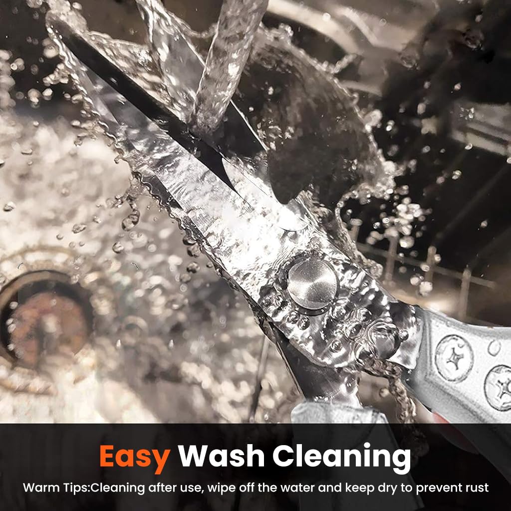 ZIBUYU Kitchen Shears for Meat and Vegetables with Ergonomic Anti Slip Grip | Stainless Steel