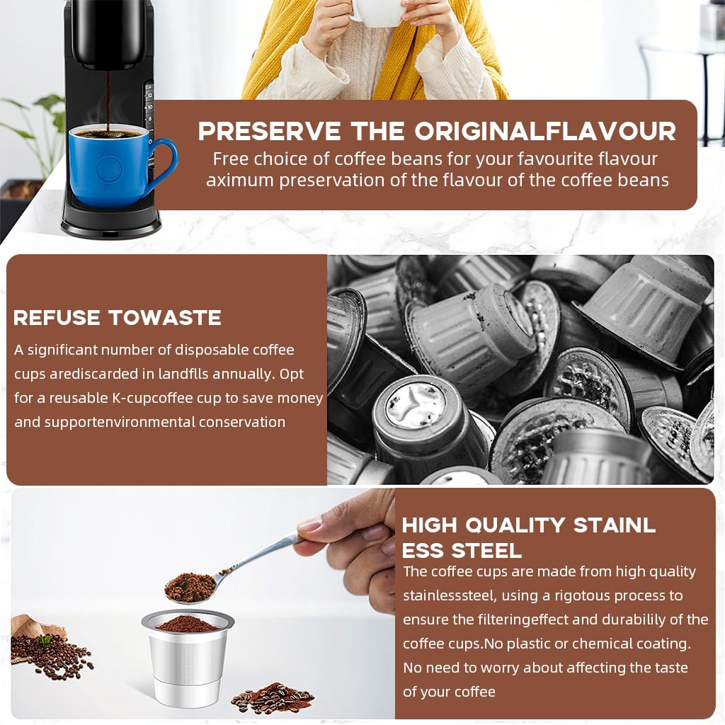 Supvox Reusable K Cup for Keurig Coffee Machine with Fine Mesh 304 Stainless Steel | Eco-Friendly Brew