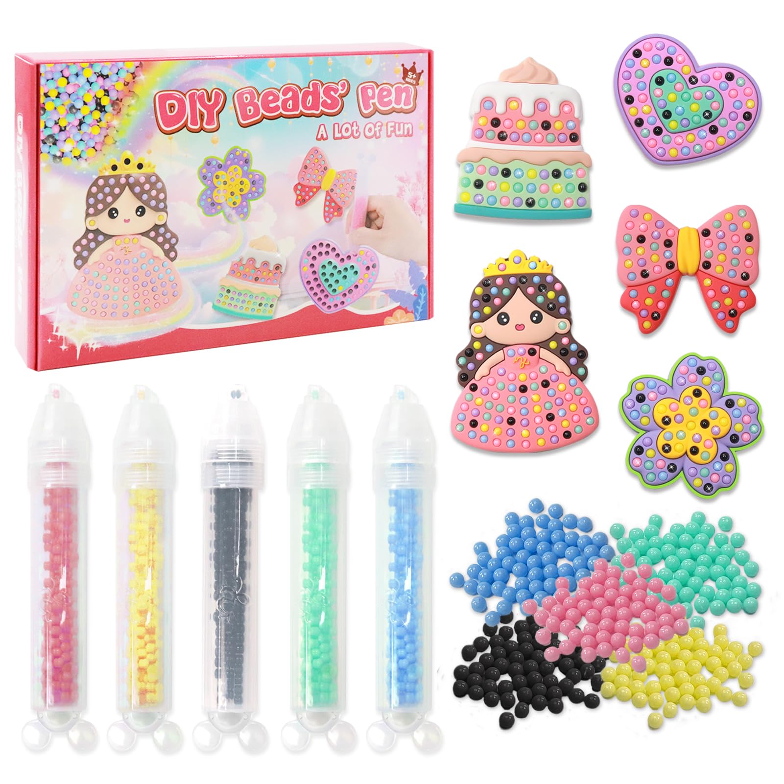 PATPAT® Bead Art Kits for Kids, Kids Painting Kits 5-8,Beads' Pen Arts and Crafts Kit for Ages 6-12,