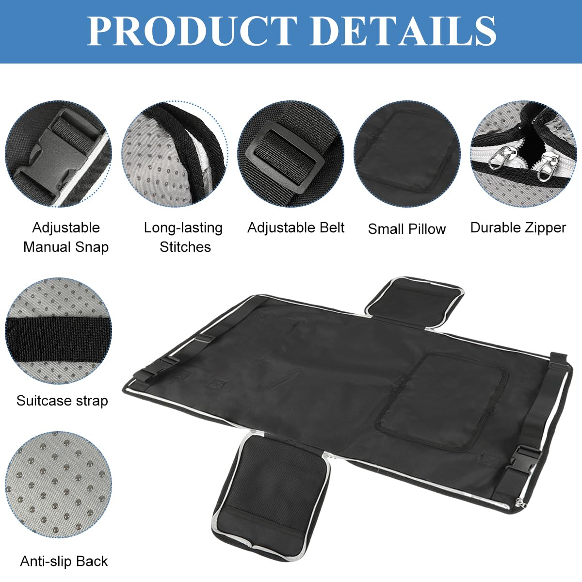 SNOWIE SOFT Toddler Airplane Bed for Travel with Convertible Seat Extender | 30.3×17.3 in Fit