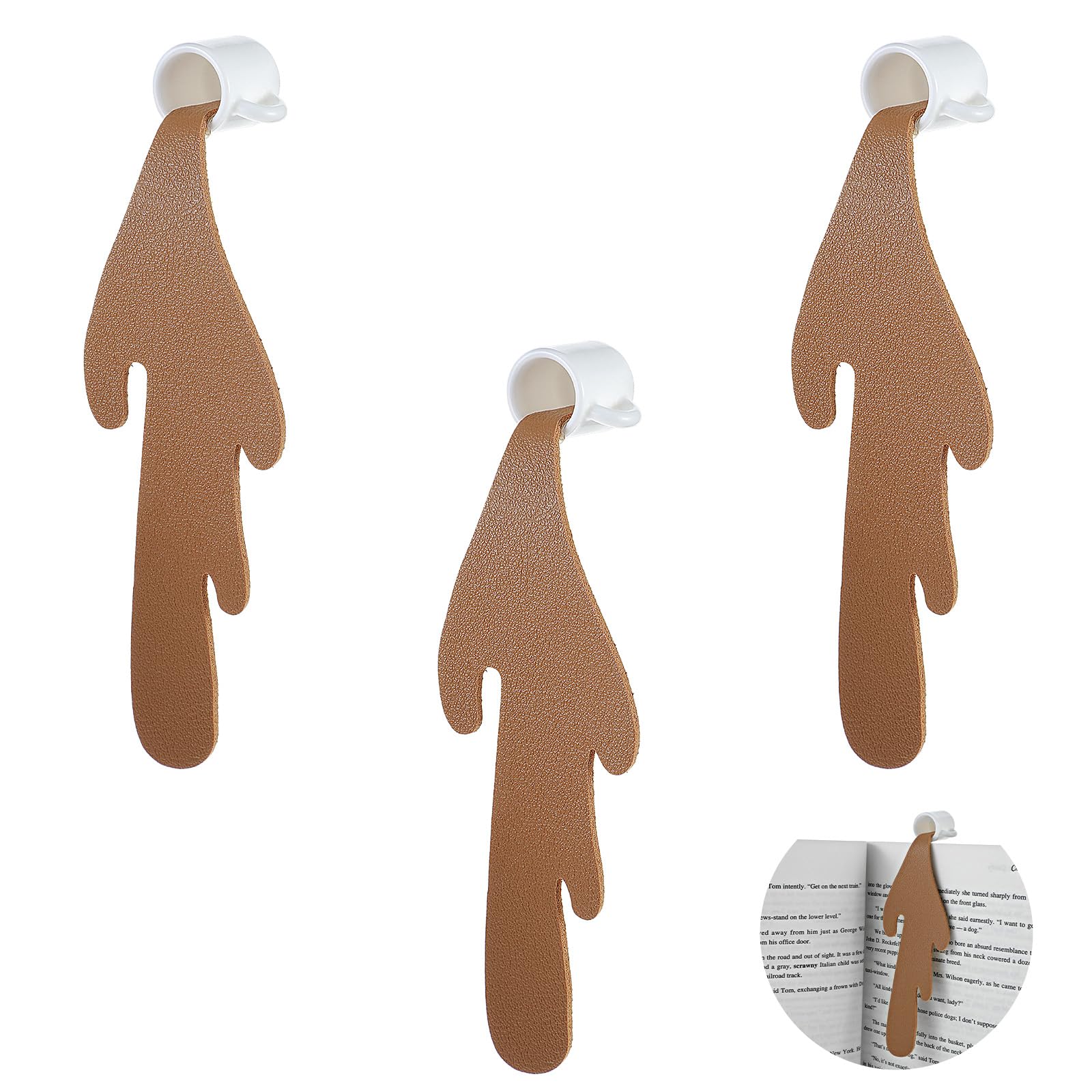 OFIFO Coffee Mug Design Bookmark Set for Reading with 3 Unique Spilled-Themed Pieces | Gift for Coffee Lovers and Bibliophiles