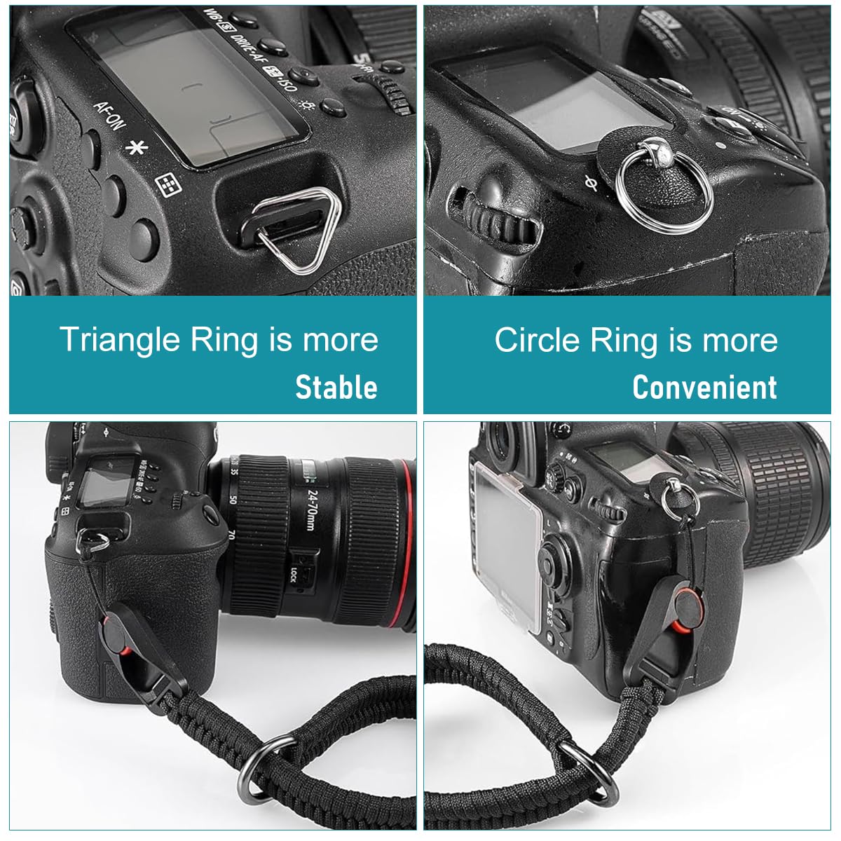 ZORBES Camera Wrist Strap for Mirrorless and Instant Cameras featuring Quick Release Rope 34cm Nylon Braided Design