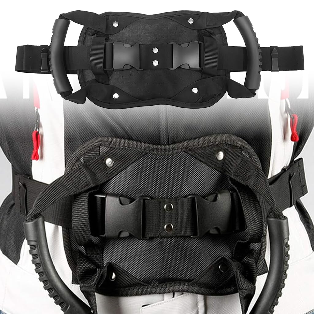 STHIRA Motorcycle Passenger Safety Belt for Rear Seat with Adjustable Non Slip Grip Handles | Secure Ride for Men Women and Teens