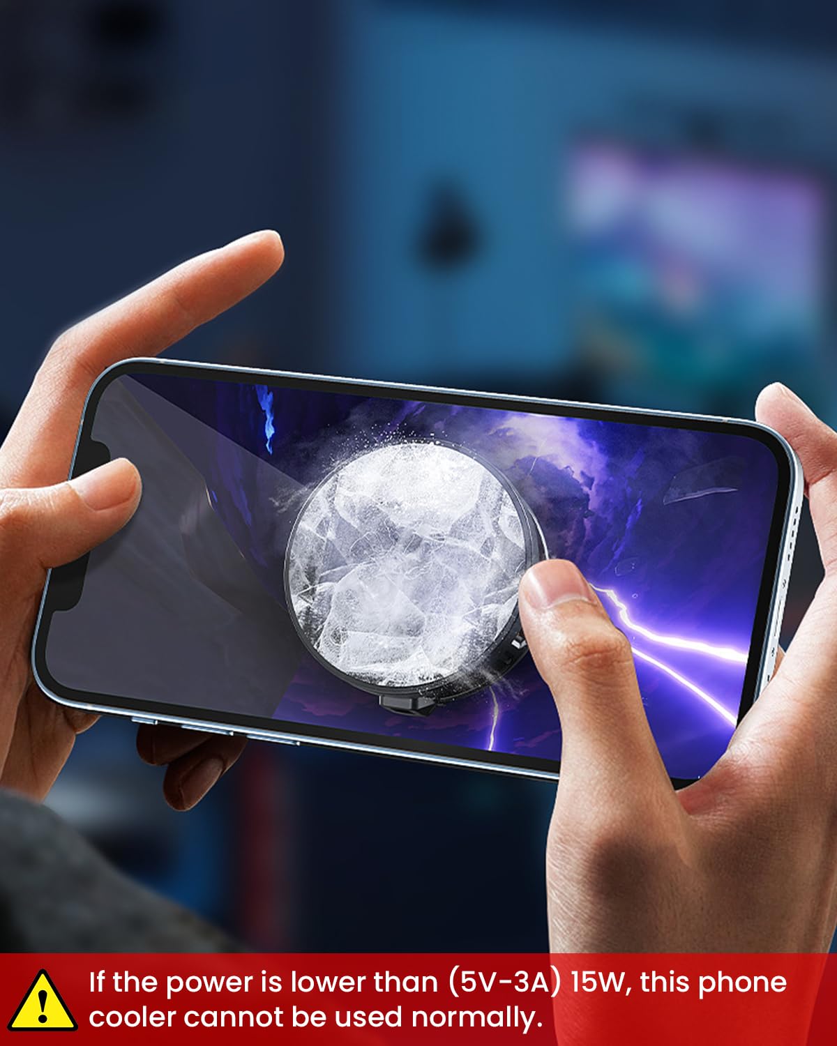 Phone Cooler for Gaming and Live Streaming with Semiconductor Cooling 15W USB Power | Quiet Turbo Fan for iPhone and Android Devices