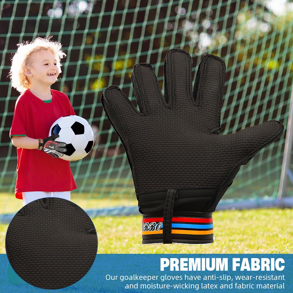 PROBEROS Football Goalkeeper Gloves for Kids with Adjustable Wrist Band and Strong Grip | 2PCS