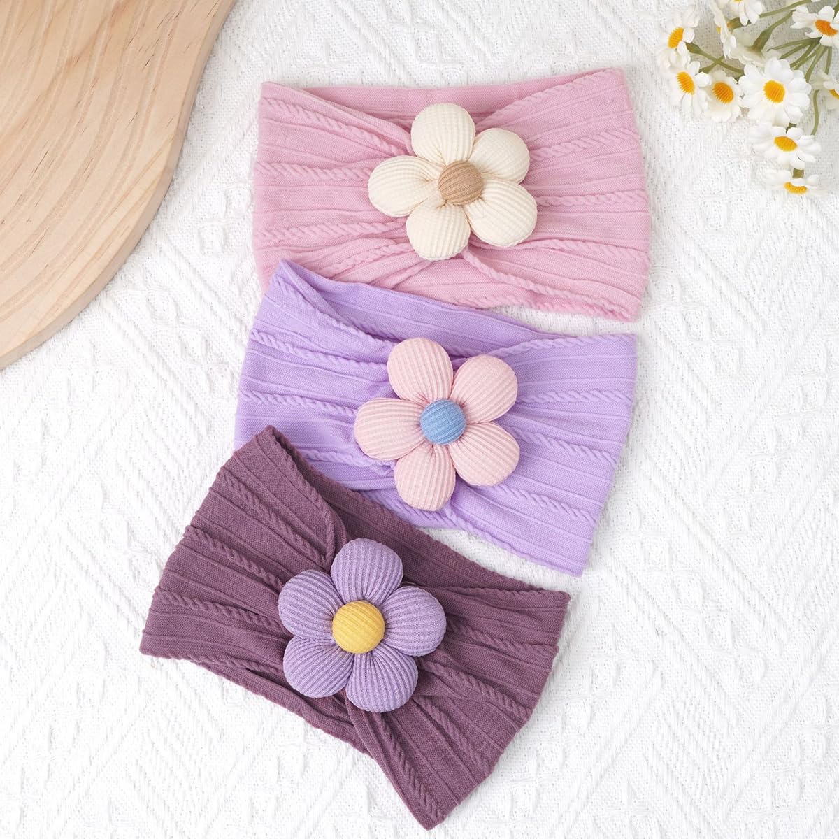 SNOWIE SOFT Baby Headbands for Girls featuring Stretchy Nylon Comfort and Cute Flower Style