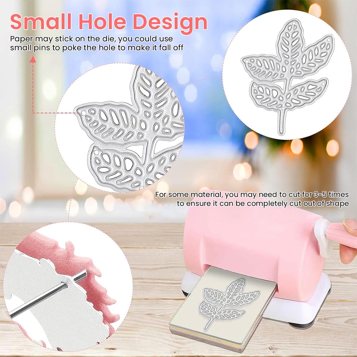 HASTHIP® 8Pcs/Set Leaf Metal Die Cuts, Leaf Cutting Dies Stencil Metal Template Molds for DIY Scrapbooking Album Decorative Embossing Paper Dies Card Making