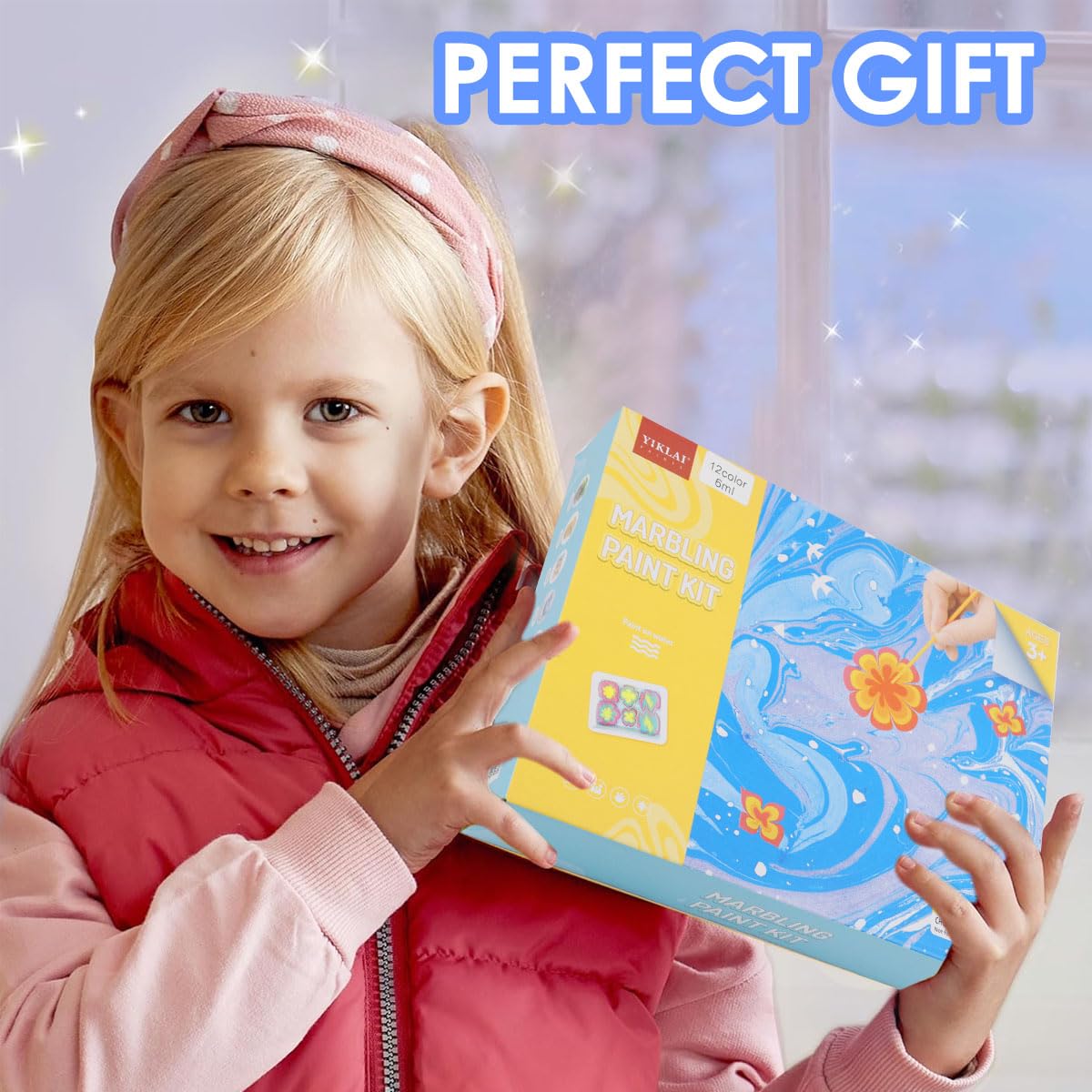 HASTHIP Paper Marbling Art Painting Kit for Kids and Adults with 12 Colors Pigments | Beginner-Friendly Creative Gift